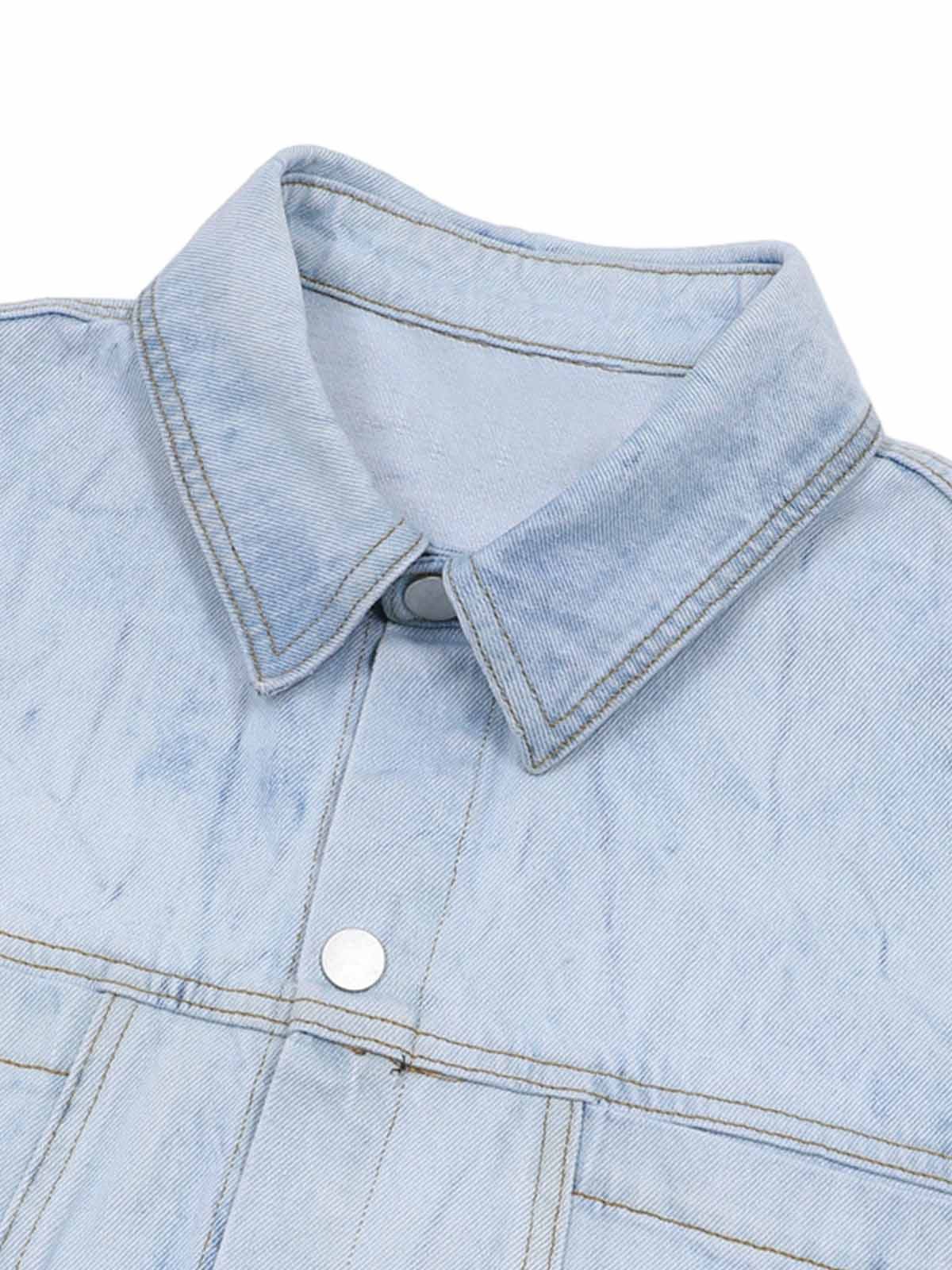 Distressed Washed Workwear Denim Set