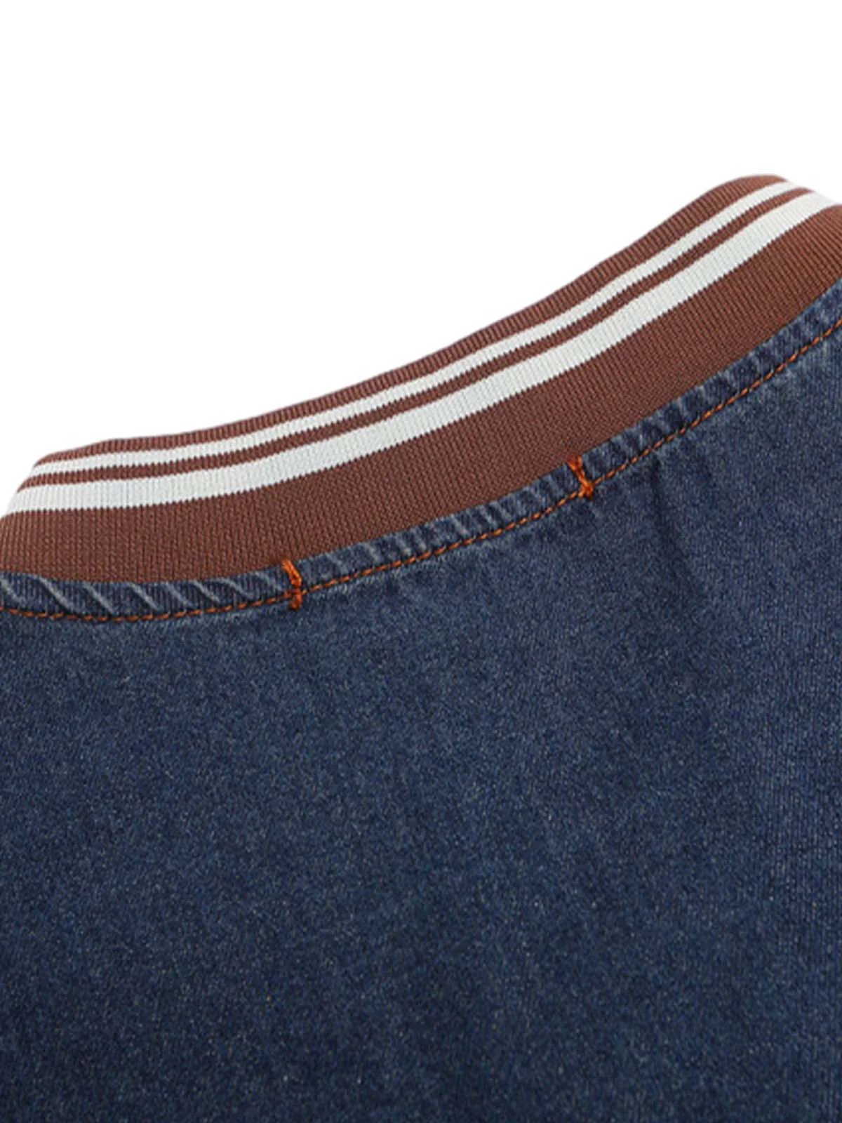 Vintage Distressed Washed Gradient Denim T-shirt