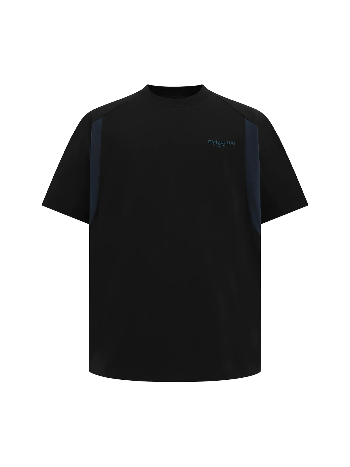 Retro Contrast Color Embroidered Letter T-shirt