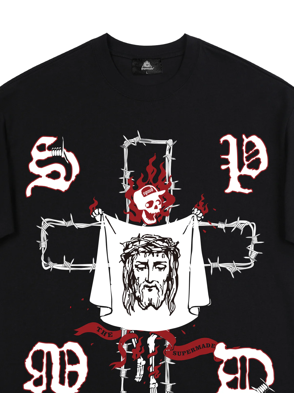 Original Skull and Jesus  Print T-Shirt