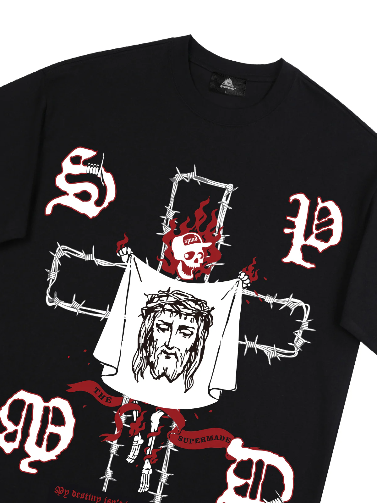 Original Skull and Jesus  Print T-Shirt
