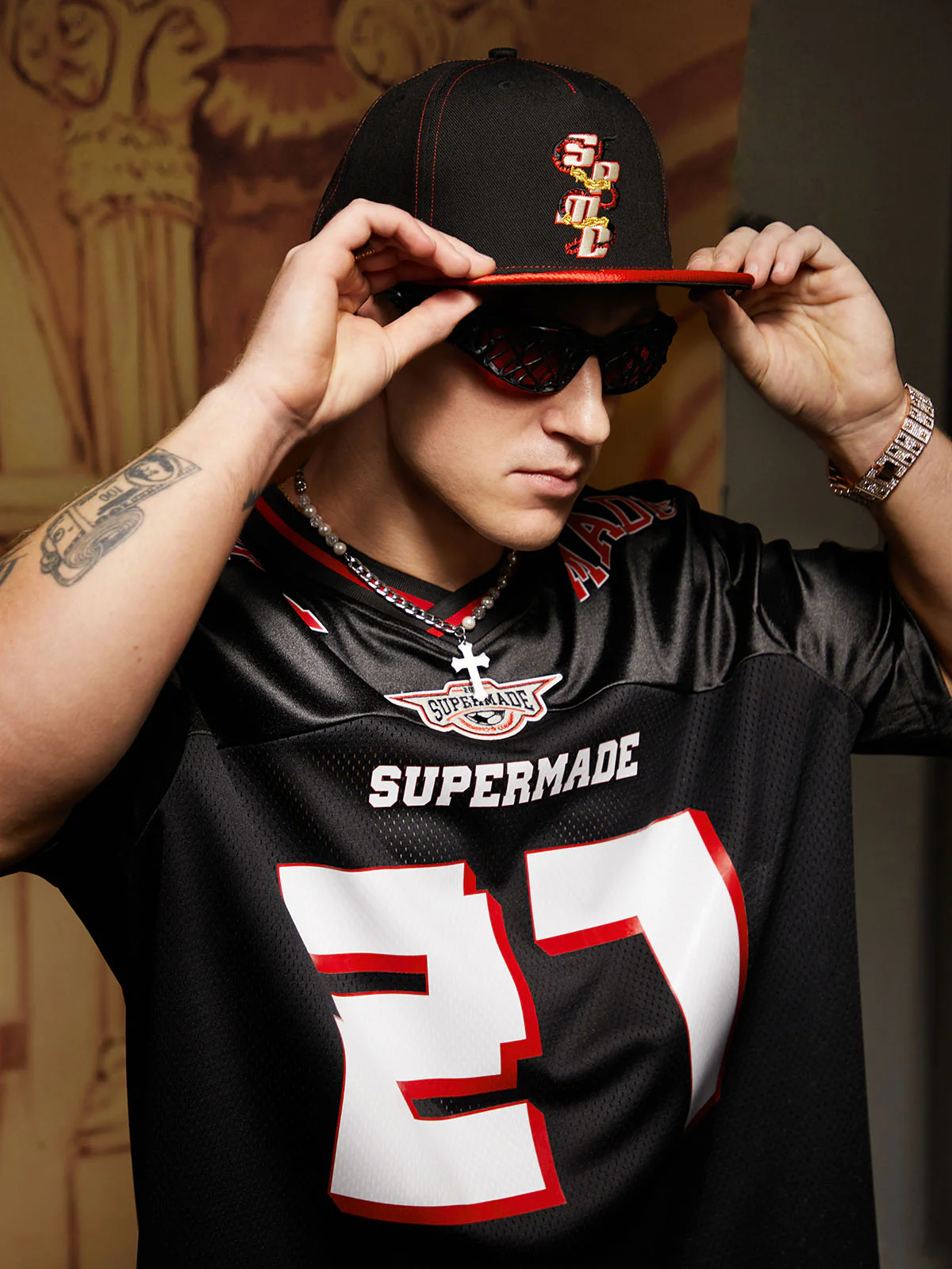 Original Flame Print Football Jersey T-Shirt