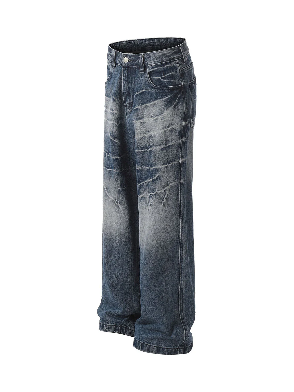 Retro Neutral Washed Straight Jeans - 2261