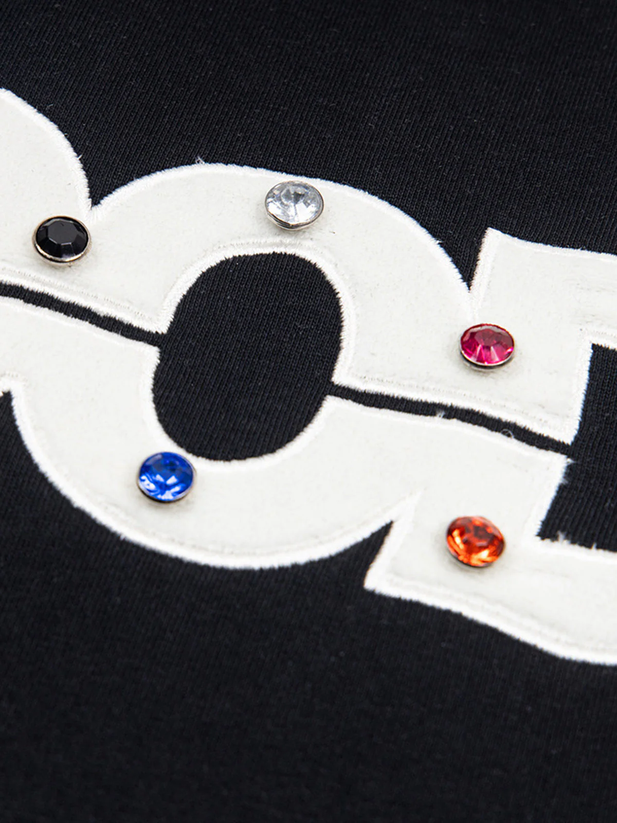 Street Retro MOOD Patch Embroidered Rivet T-shirt