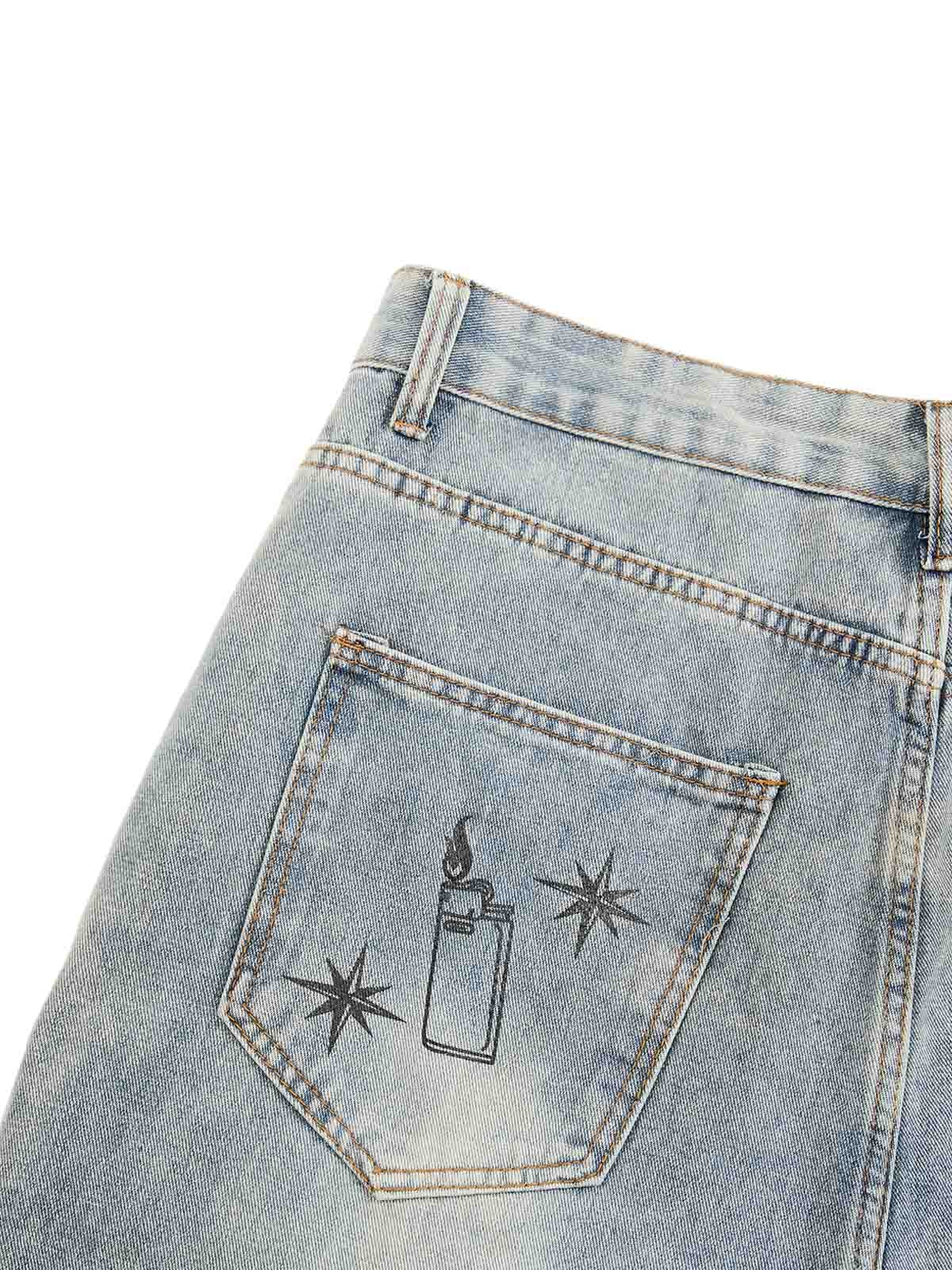 Retro Fun Graffiti Denim Jorts