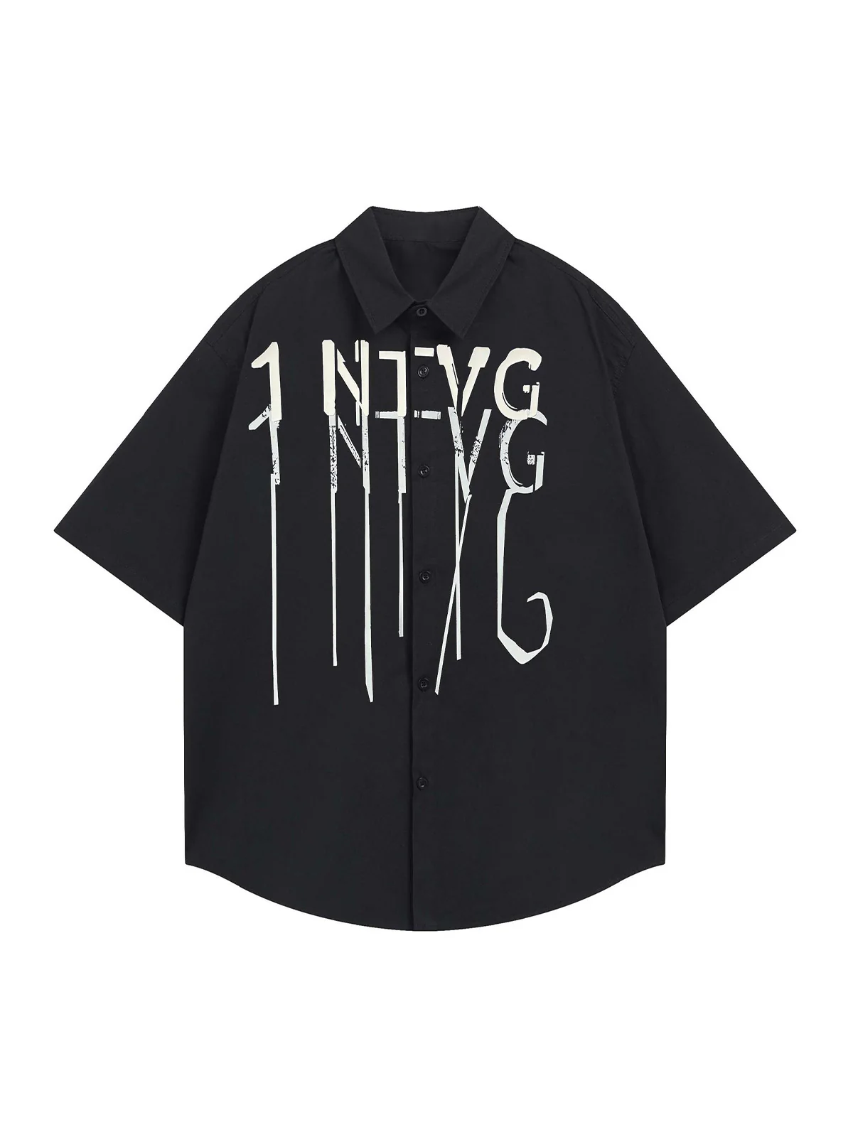 Bold Letter Graphic Short-Sleeve Shirt
