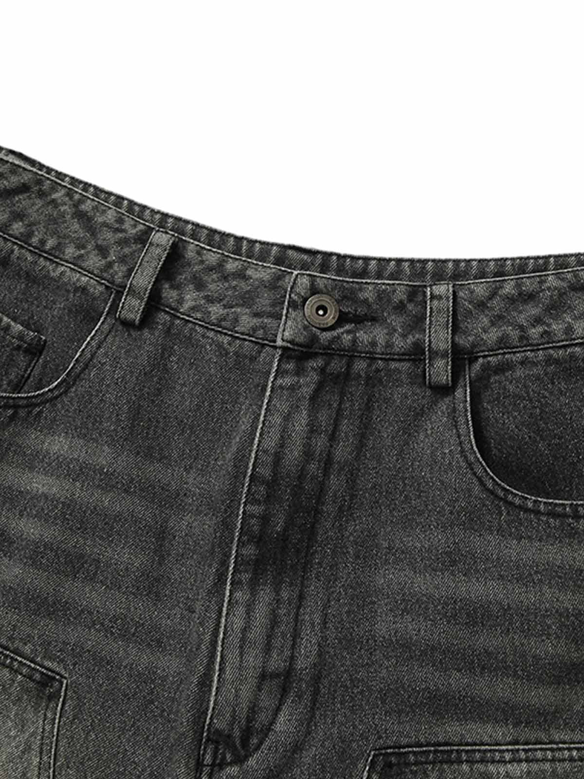 Retro Cartoon Graffiti Washed Ripped Tassel Jorts