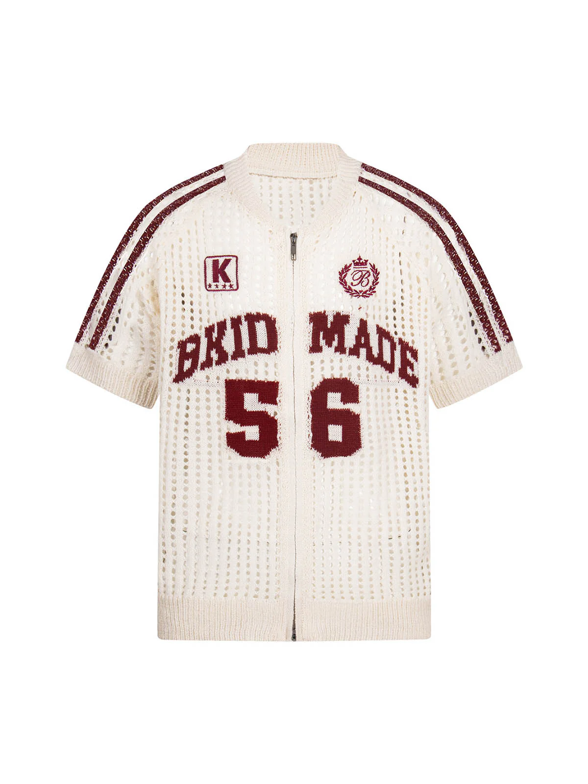 Mesh Zip-Up Sports Jersey Short Sleeve Shirt