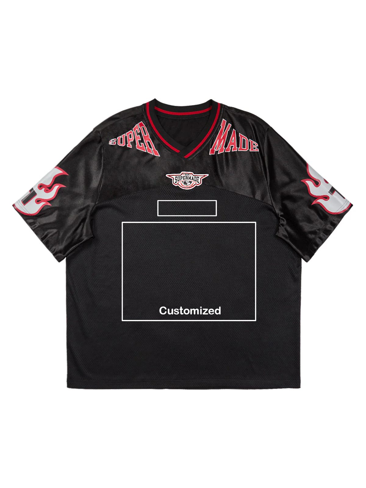 Original Flame Print Football Jersey T-Shirt