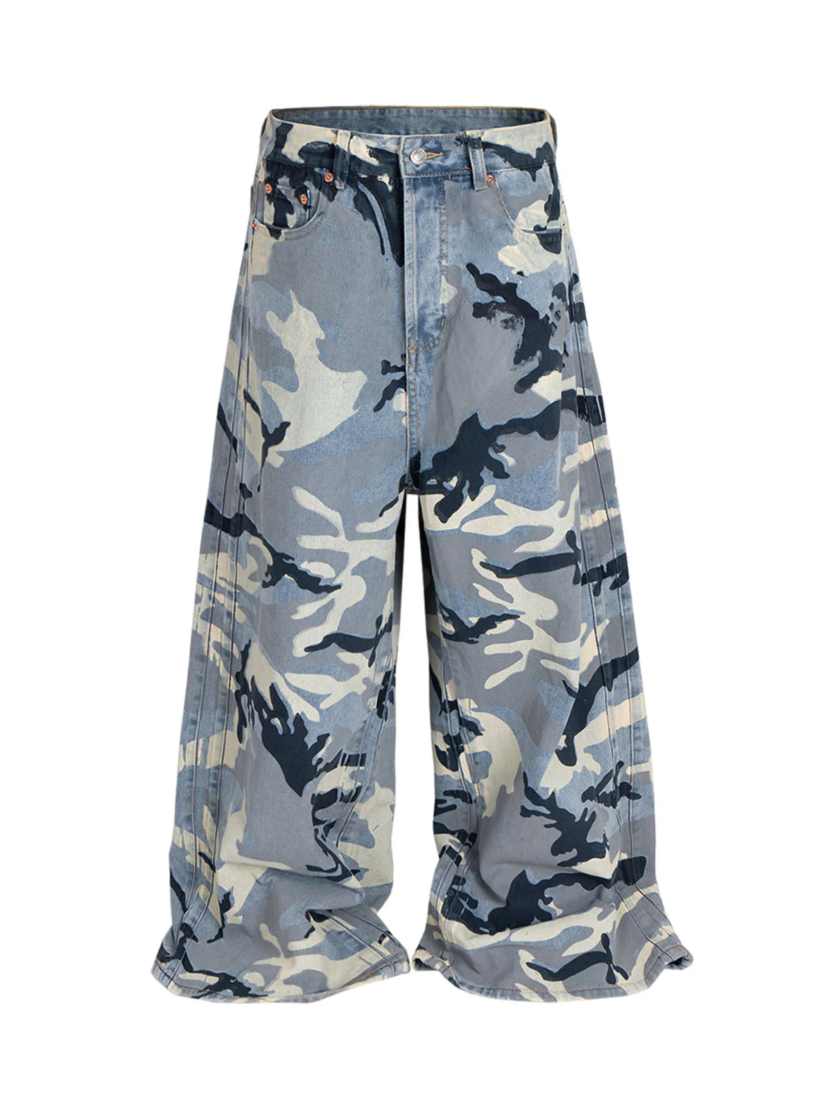 Street Retro Camouflage Baggy Jeans - 2395