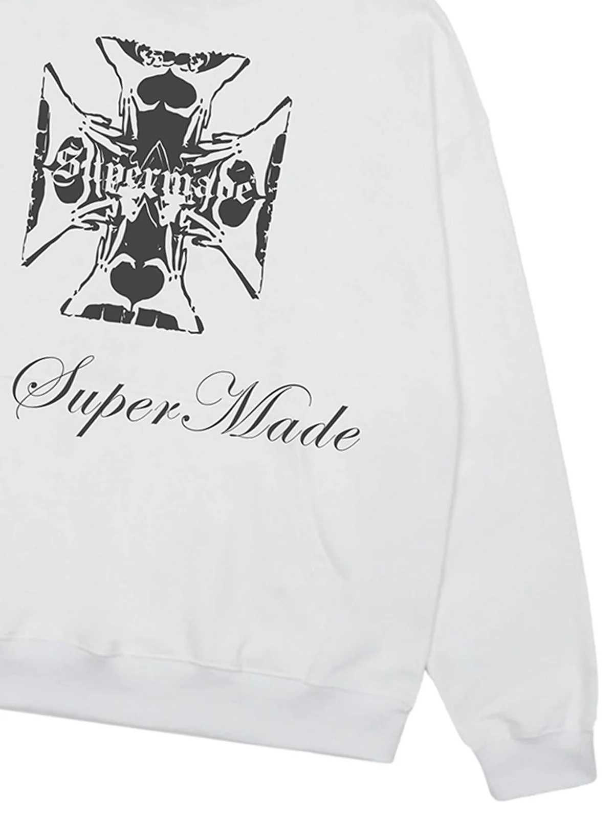 Street Cross Letters Print Hoodie