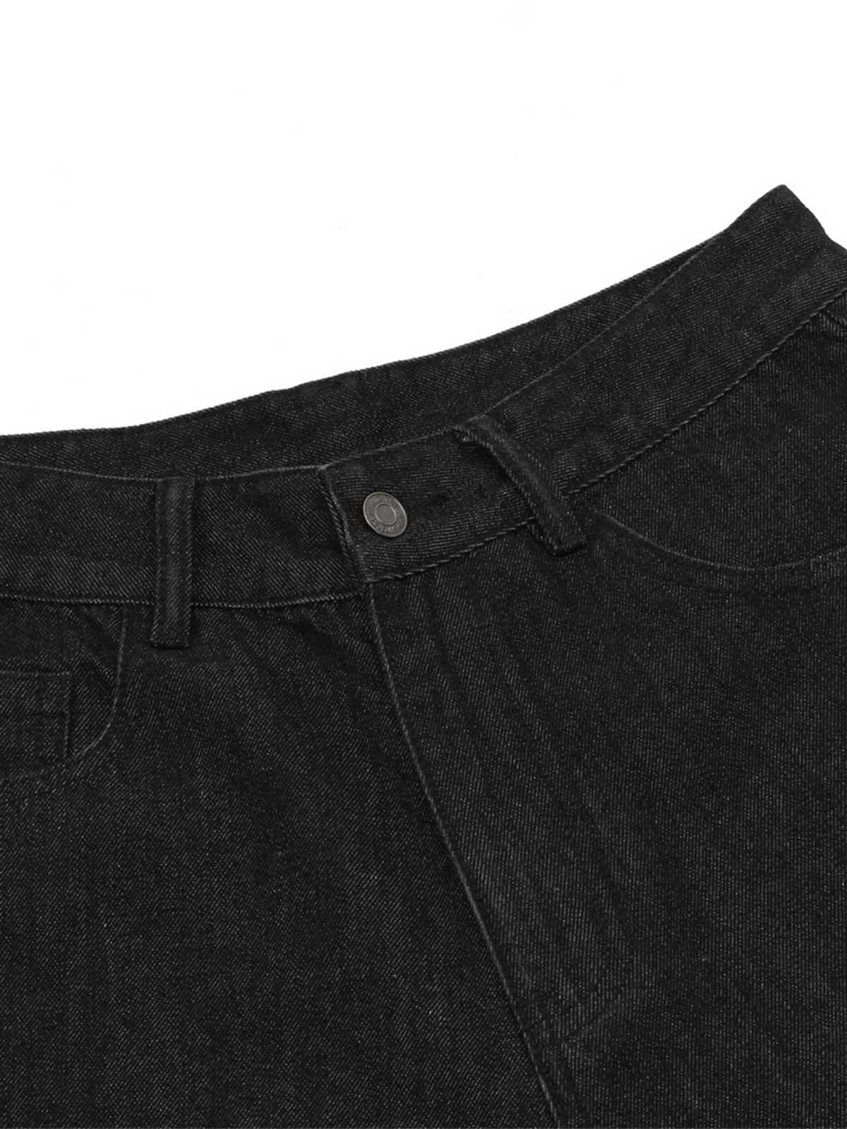 Patchwork Camouflage Ripped Denim Jorts