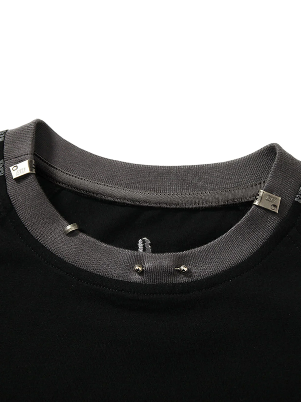 Heavy Washed Street Metal Collar T-shirt