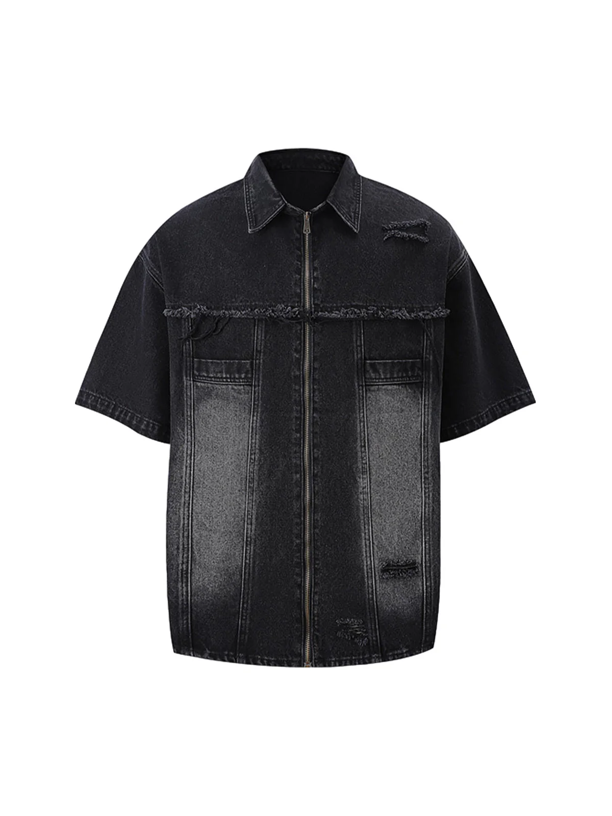 Distressed Ripped Denim Suit