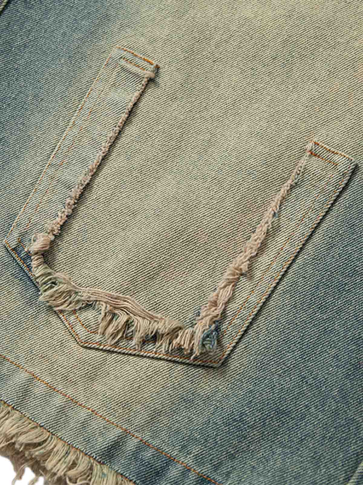 Gradient Washed Raw Edge Jorts