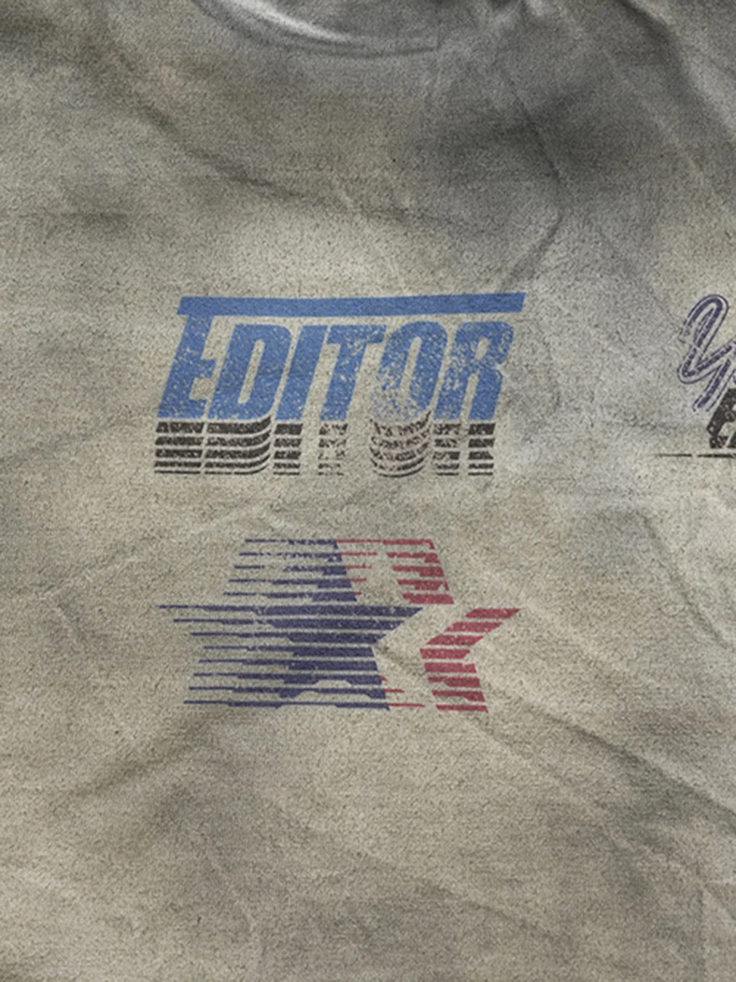 Thesupermade Dirty Wash Heavy Print Street Rap T-Shirt - 2392