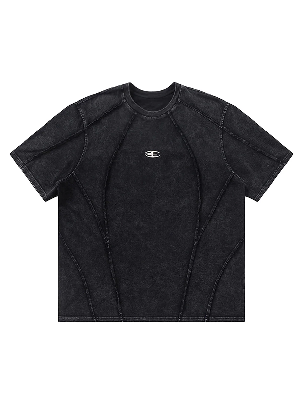 Thesupermade Split Raw Edge Short Sleeve T-shirt - 2159