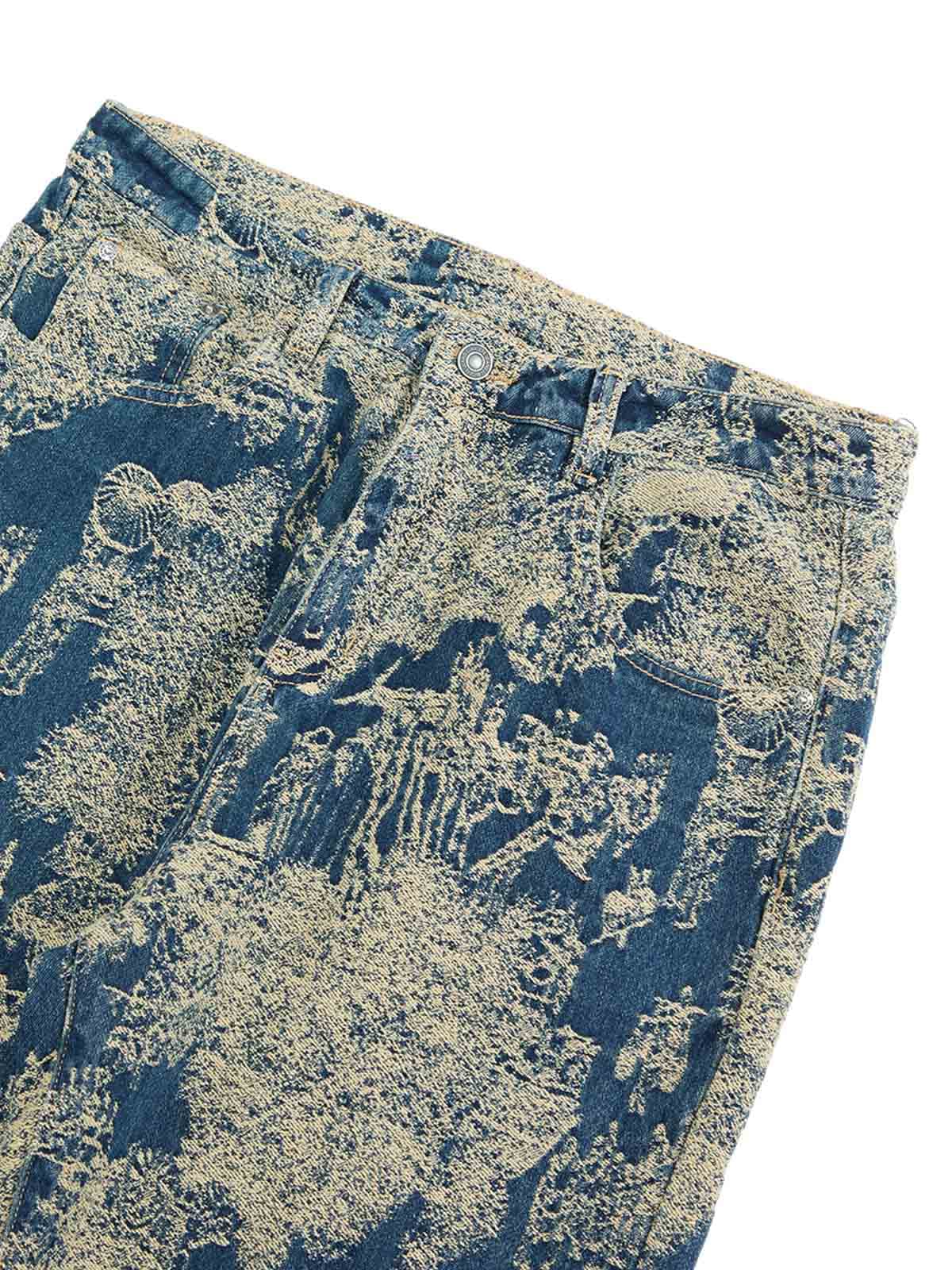 Landscape Jacquard Straight Jeans