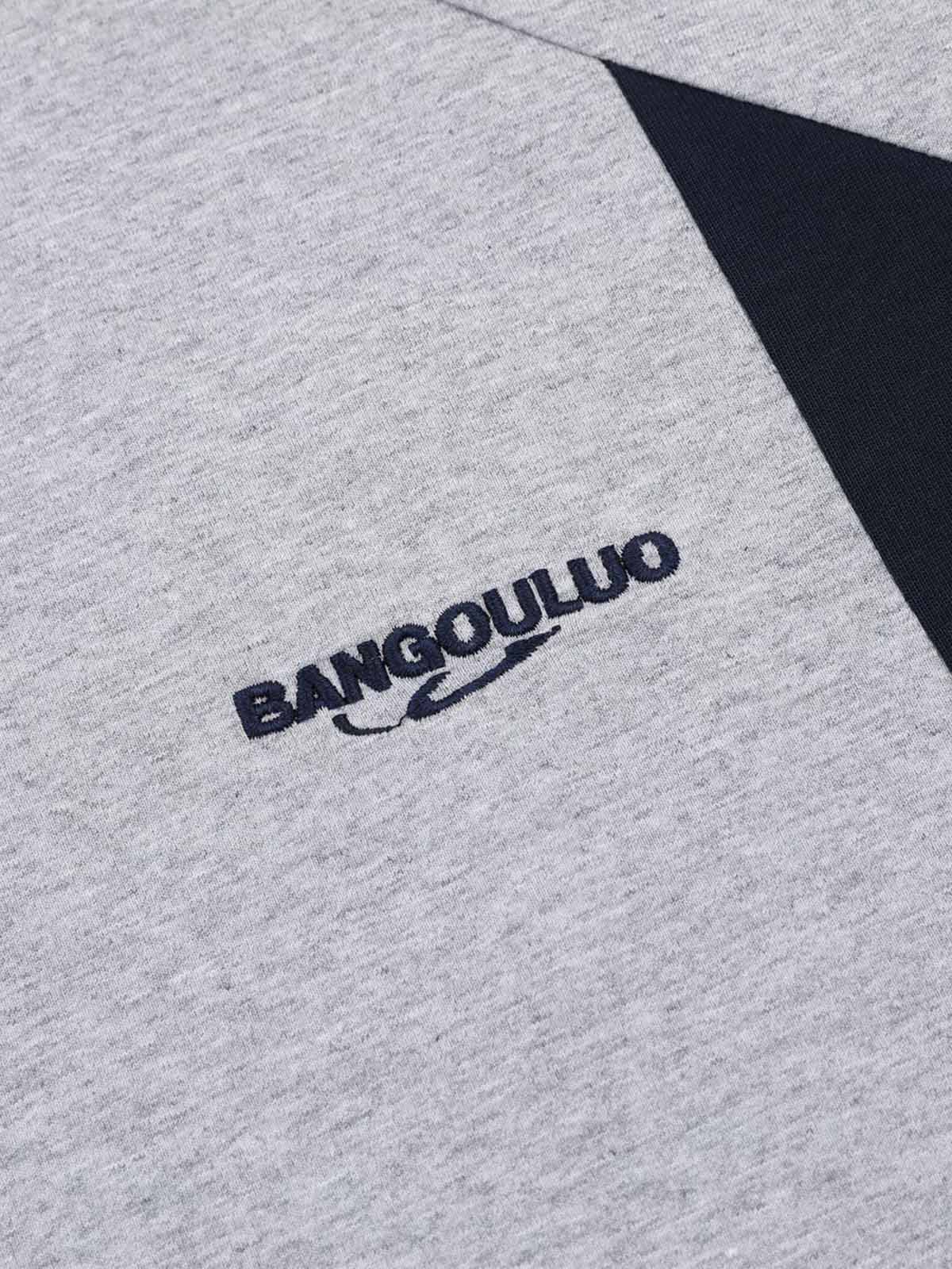 Retro Contrast Color Embroidered Letter T-shirt