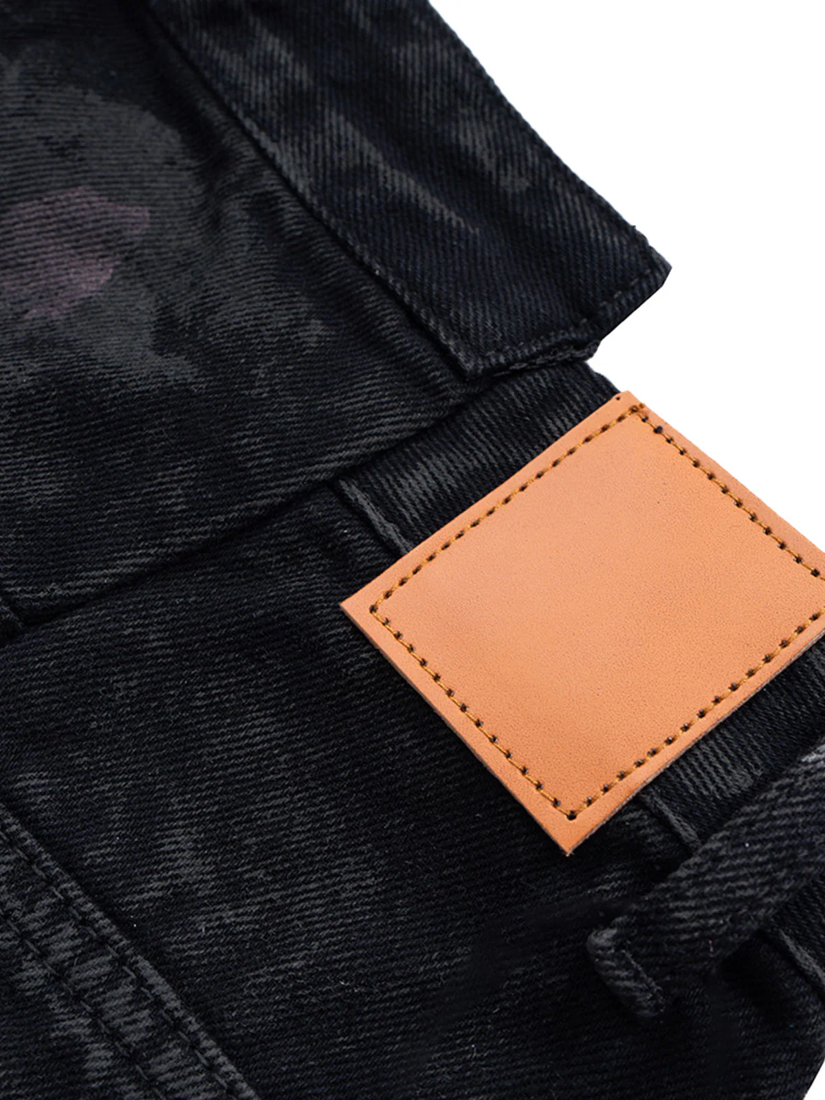 Tie-Dye Distressed Denim Shorts