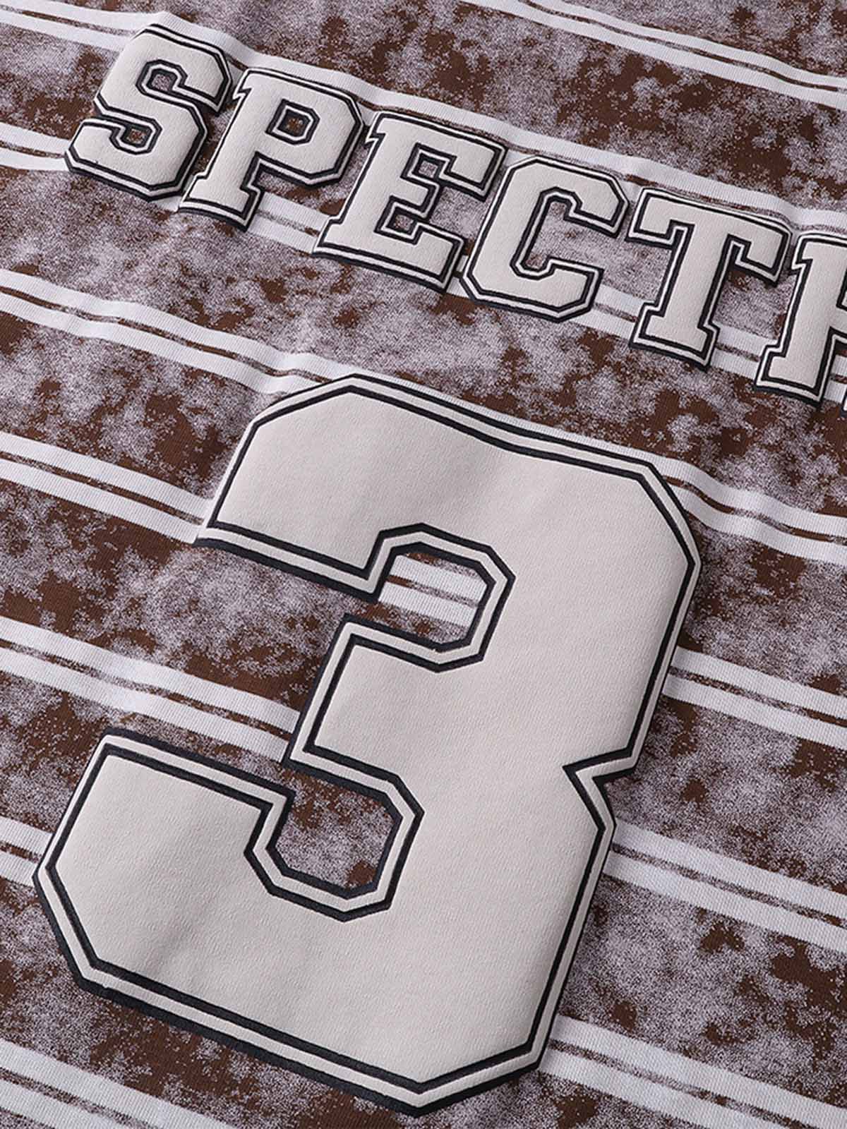 Graphic Lettering Striped Oversized T-Shirt