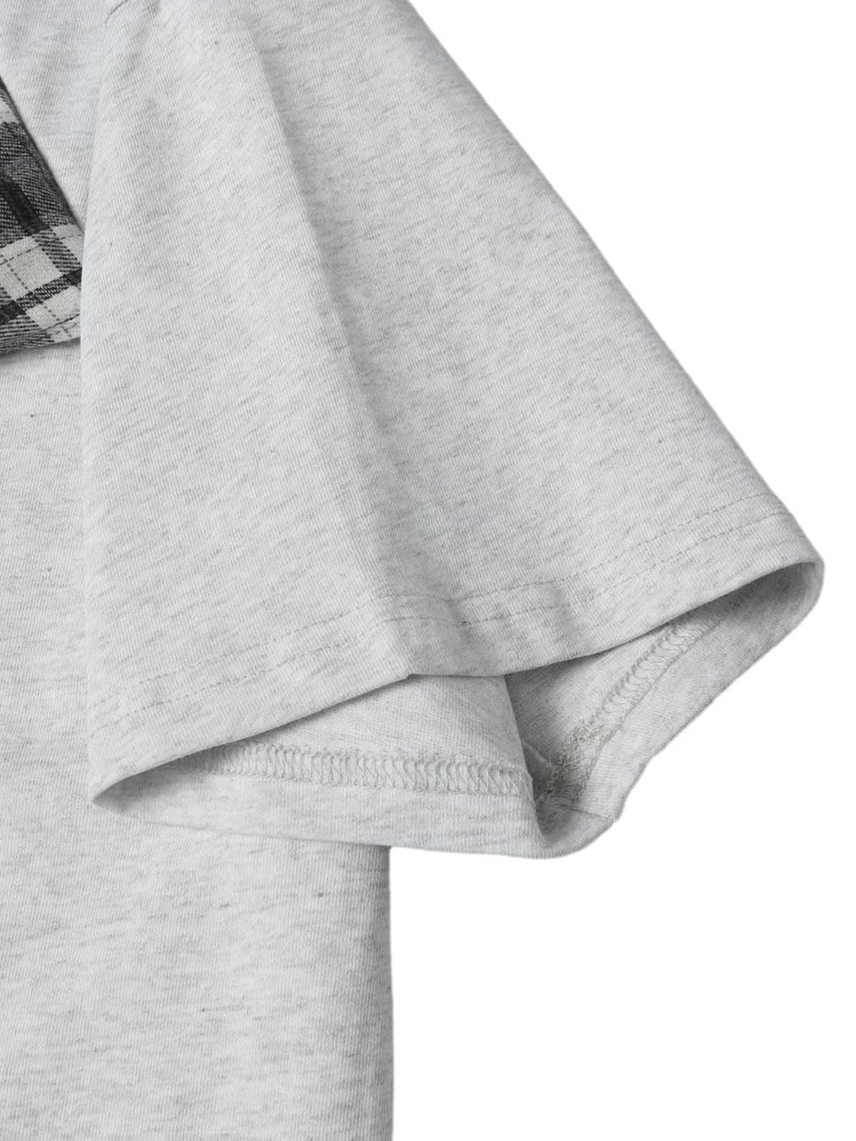 Plaid Scarf Crew Neck T-Shirt