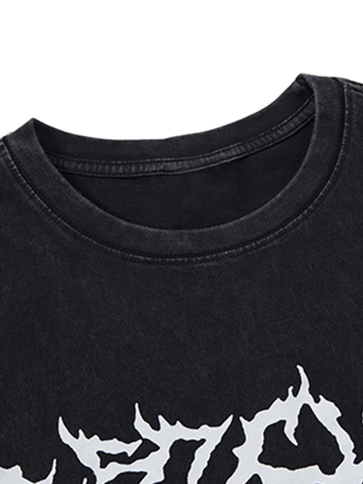 Retro Washed Letter Print Vest