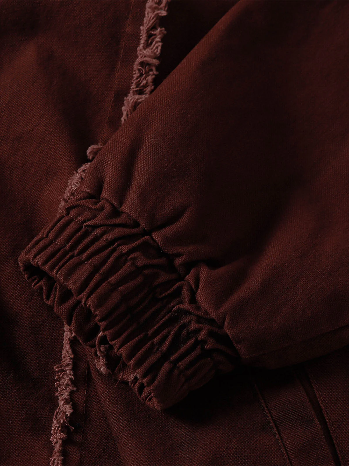 Thesupermade Washed Distressed Fur Hooded Jacket