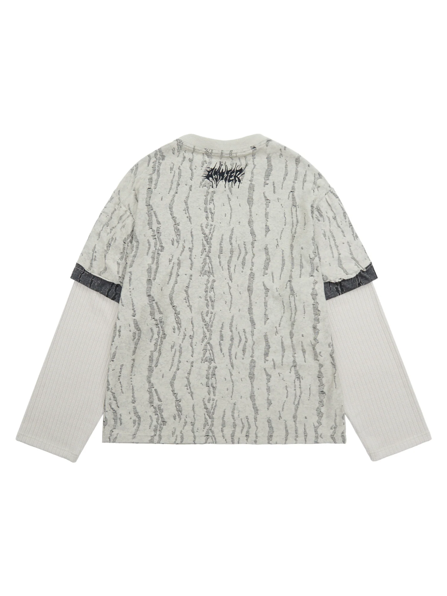 Thesupermade Faux Two-piece Distressed Woolen T-shirt - 2005