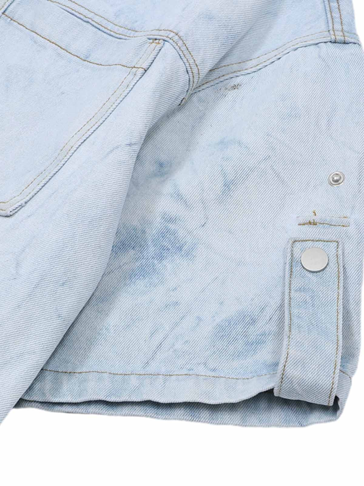 Distressed Washed Workwear Denim Set