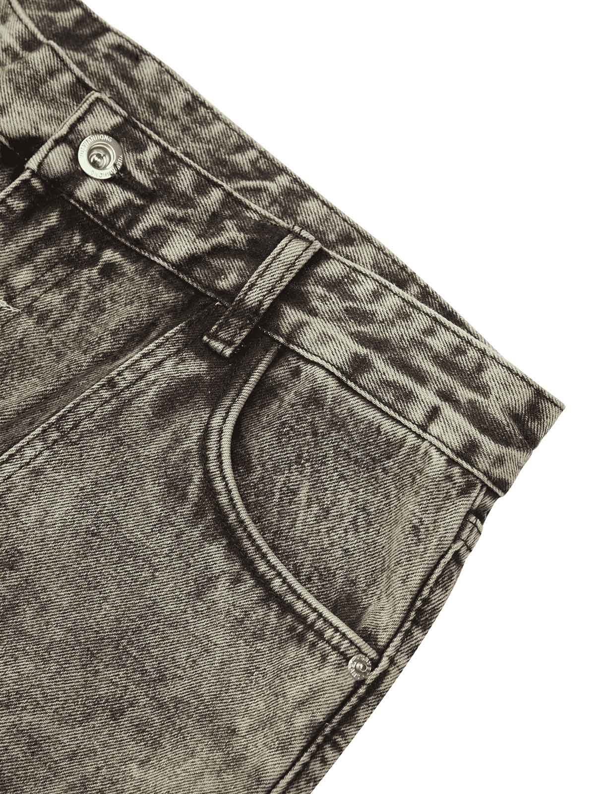 Thesupermade American Street Style Washed Distressed Work Jeans - 2354