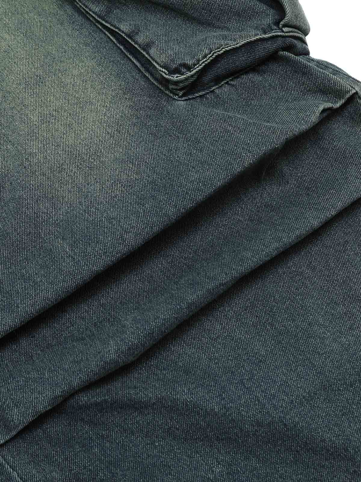 Spray-painted Reverse Pleated Cargo Jeans - 2293