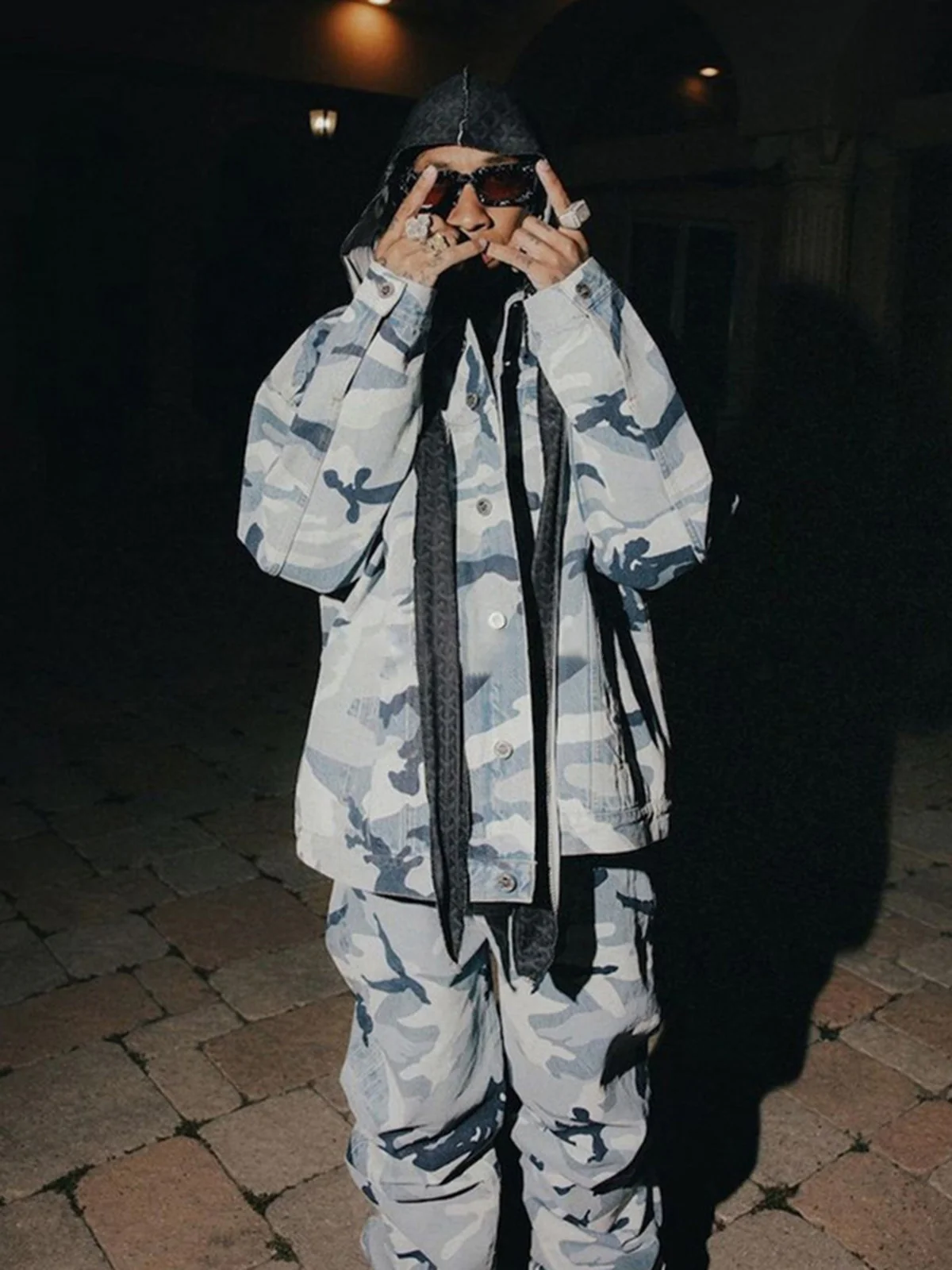 Street Retro Camouflage Baggy Jeans - 2395