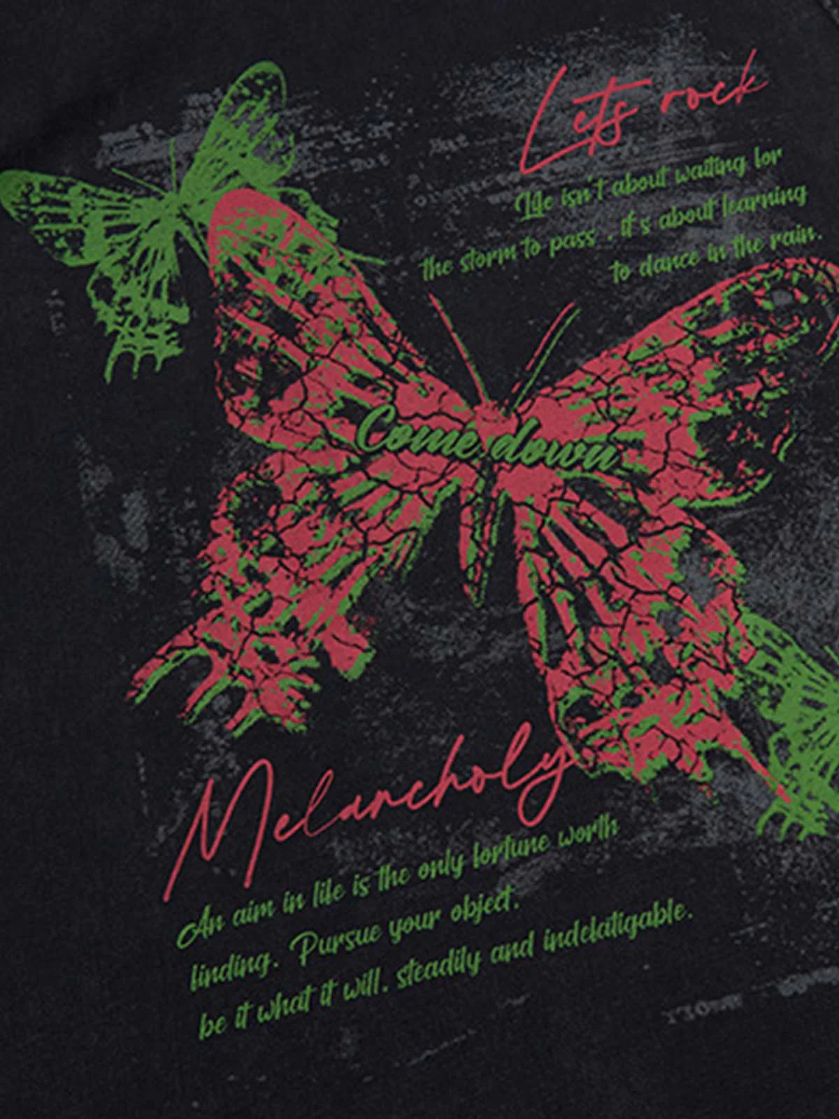 Distressed Graphic Butterfly Print Vest