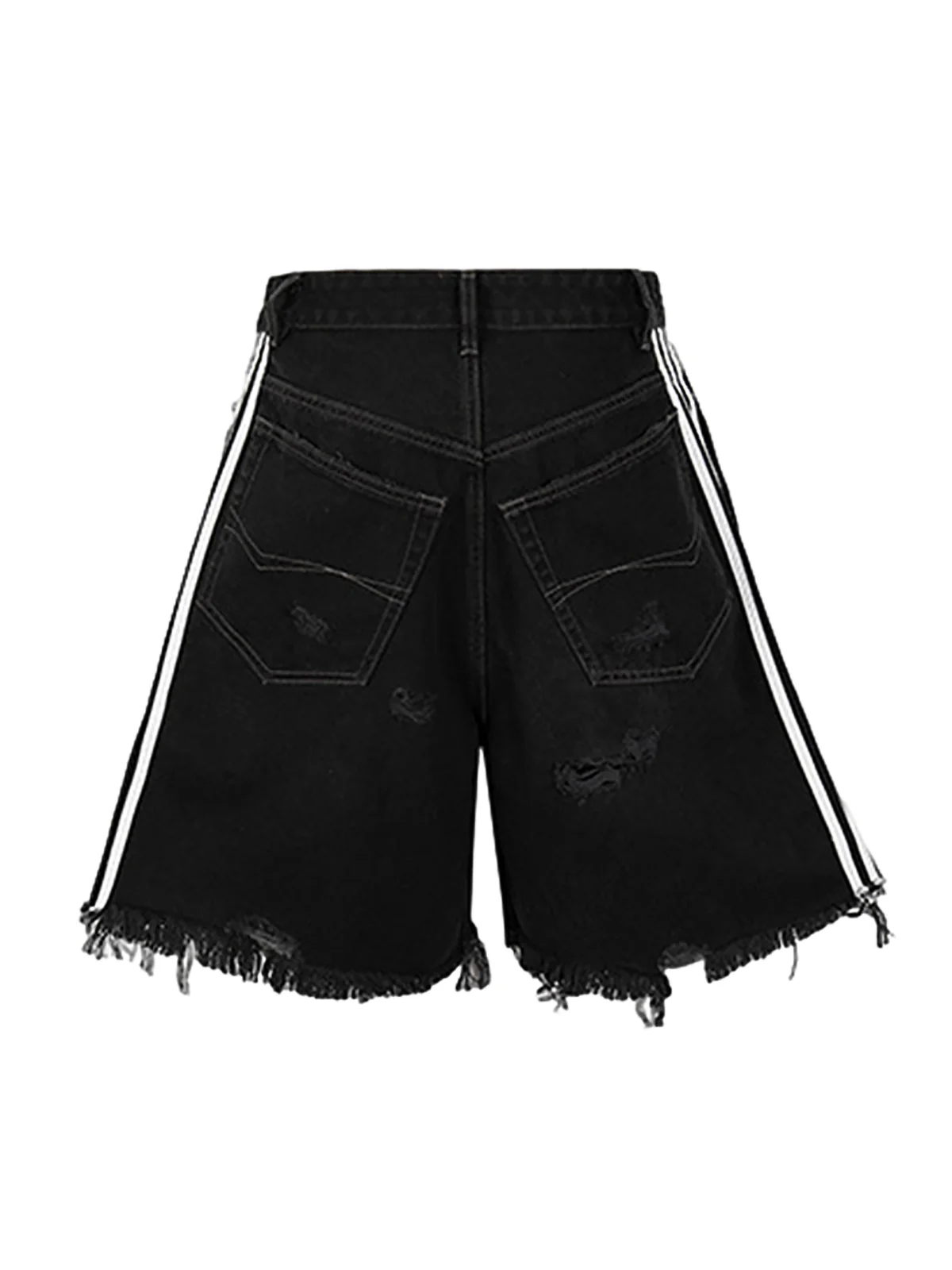 Retro Whisker Raw Edge Denim Shorts