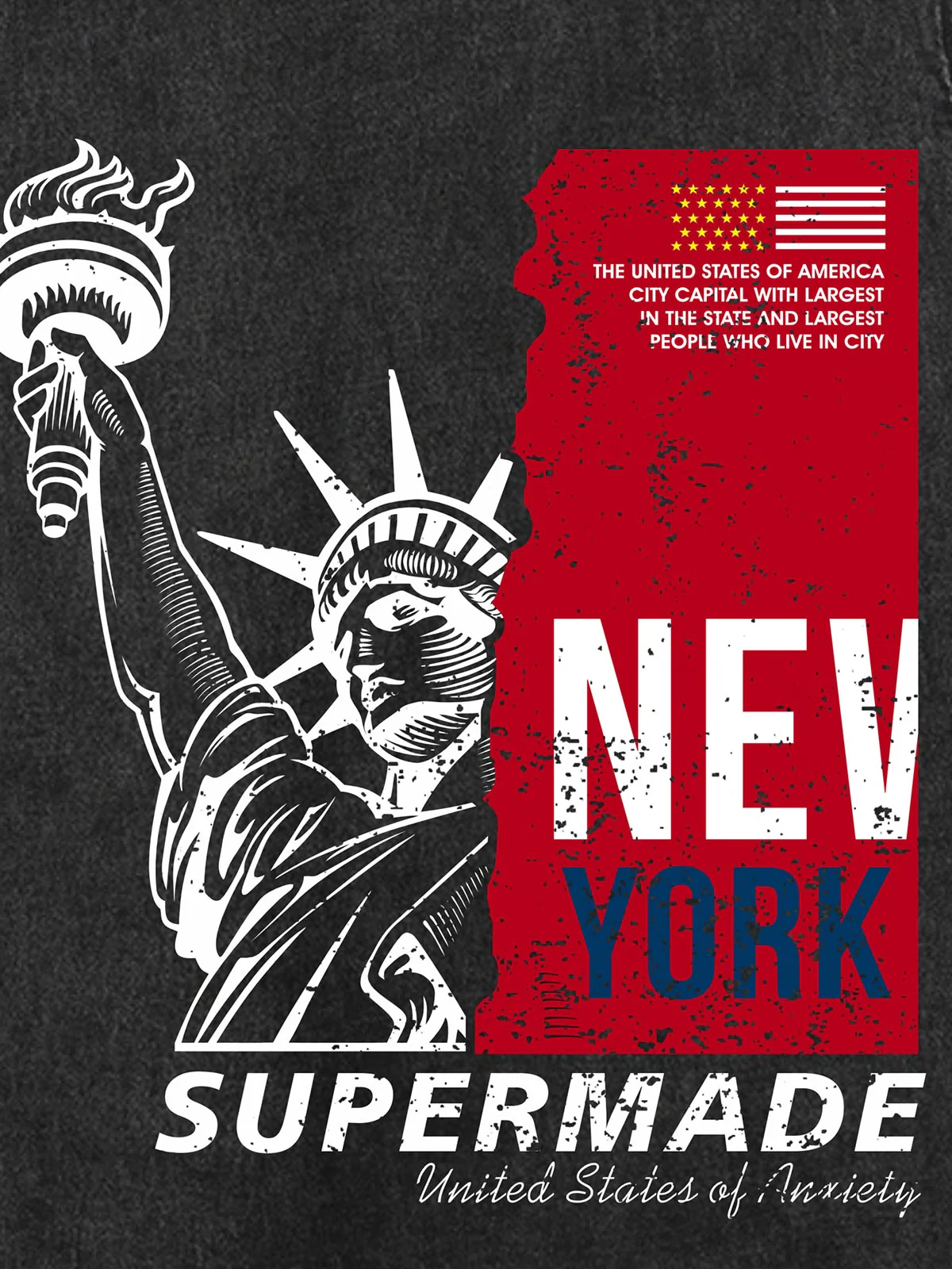 Orginal Statue of Liberty Splicing Graffiti Independence Day Vest