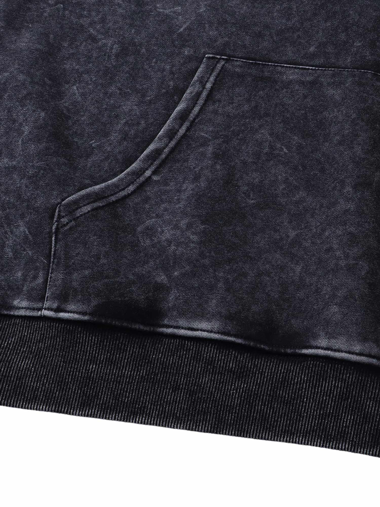 Thesupermade Washed Flame Printed Hooded Fleece Sweatshirt