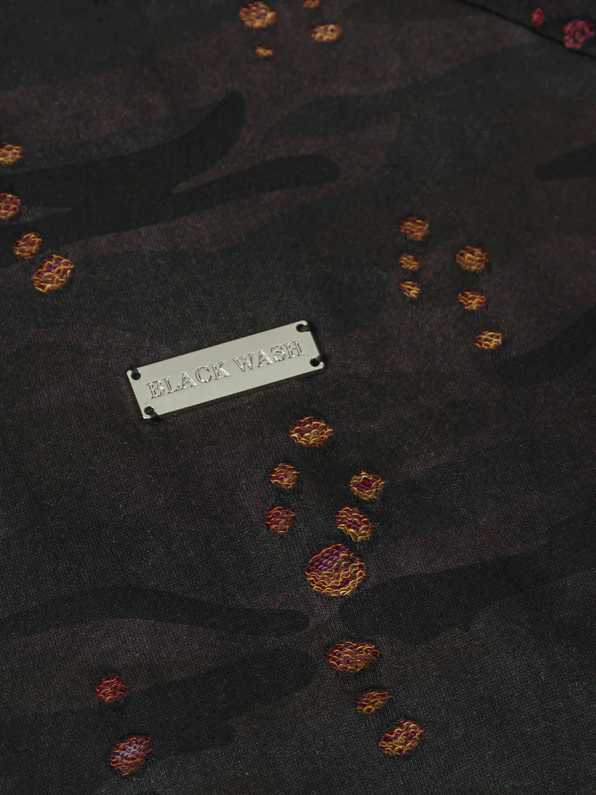 Thesupermade Washed Distressed Zipper Hooded Jacket