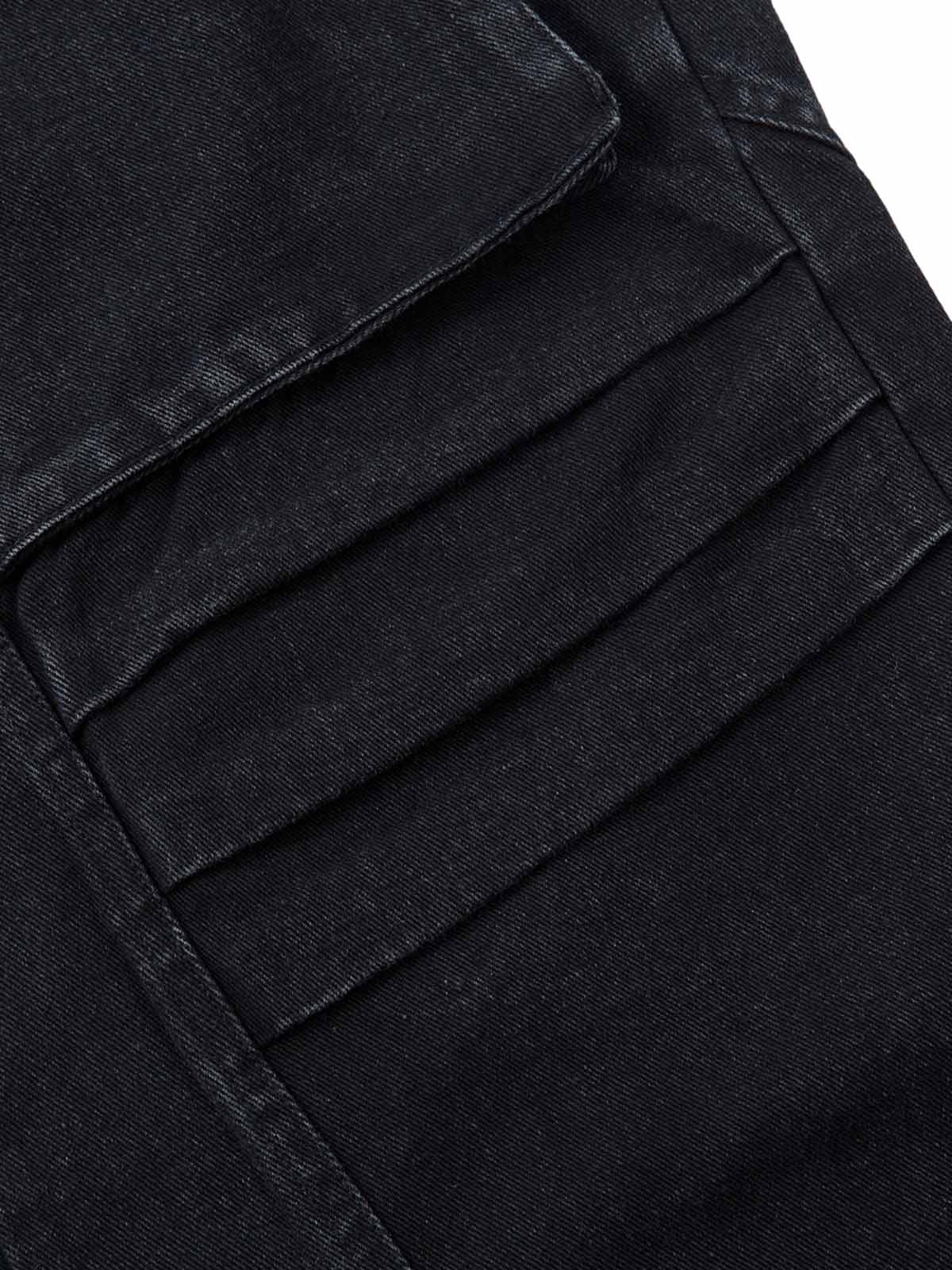 Deconstructed Split Pleated Pocket Cargo Jeans