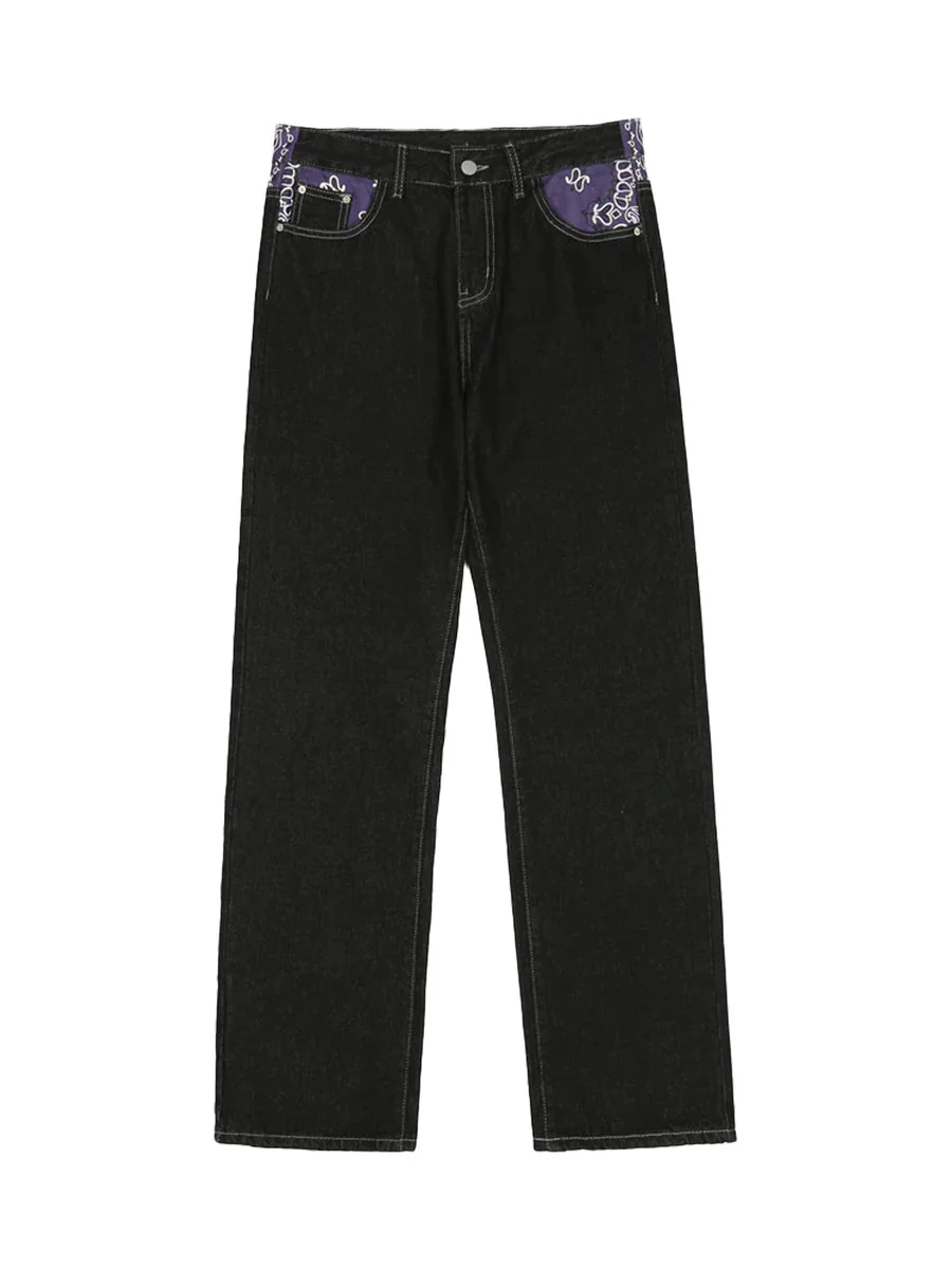 Thesupermade Petal Letter Straight Jeans