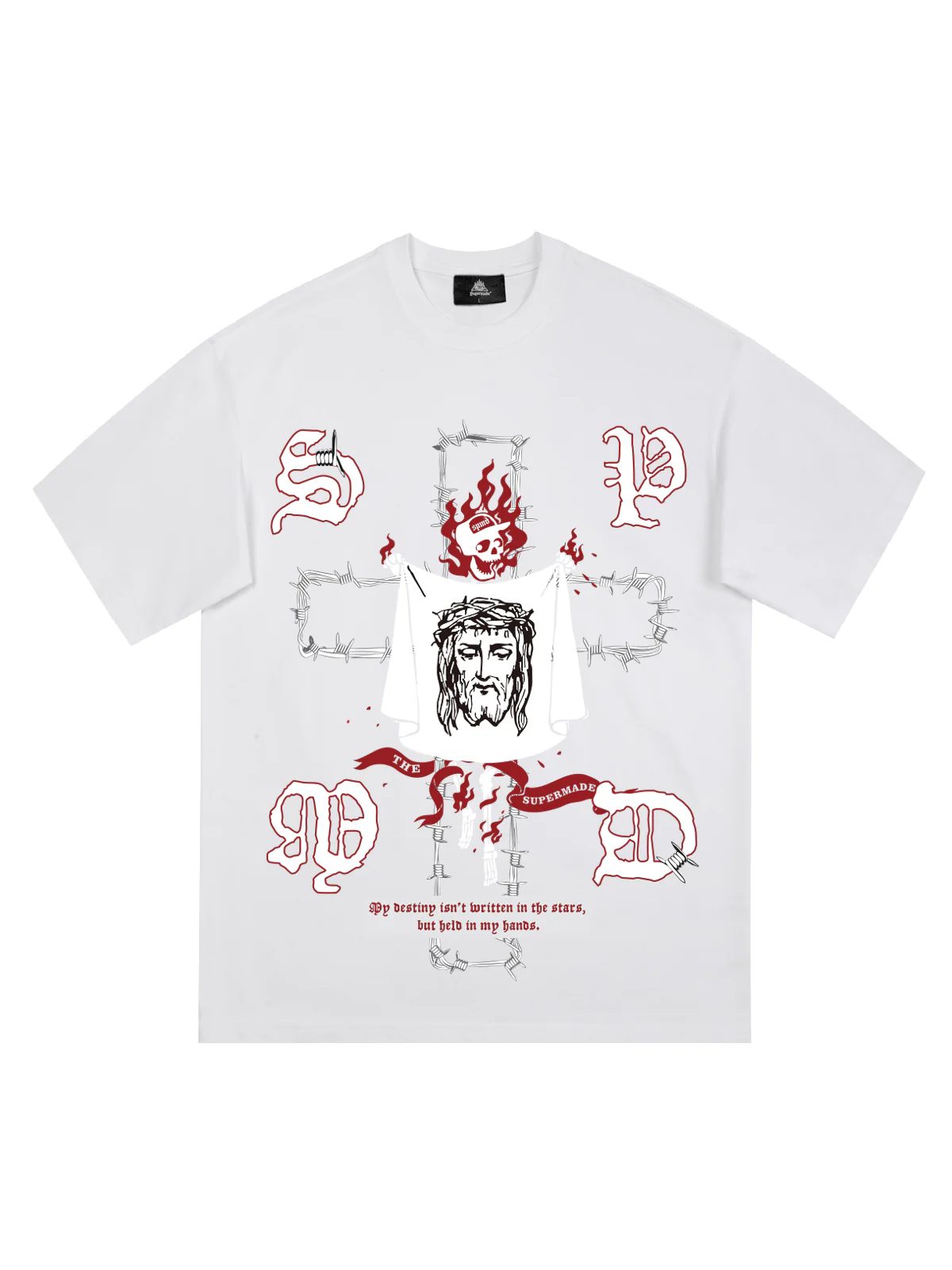 Original Skull and Jesus Print T-Shirt