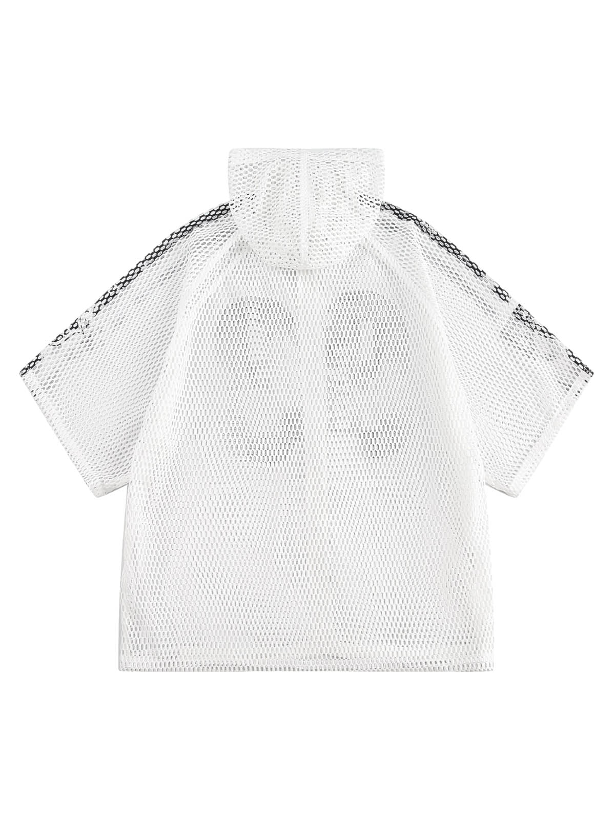 Breathable Mesh Hooded Snake Print Jersey T-shirt