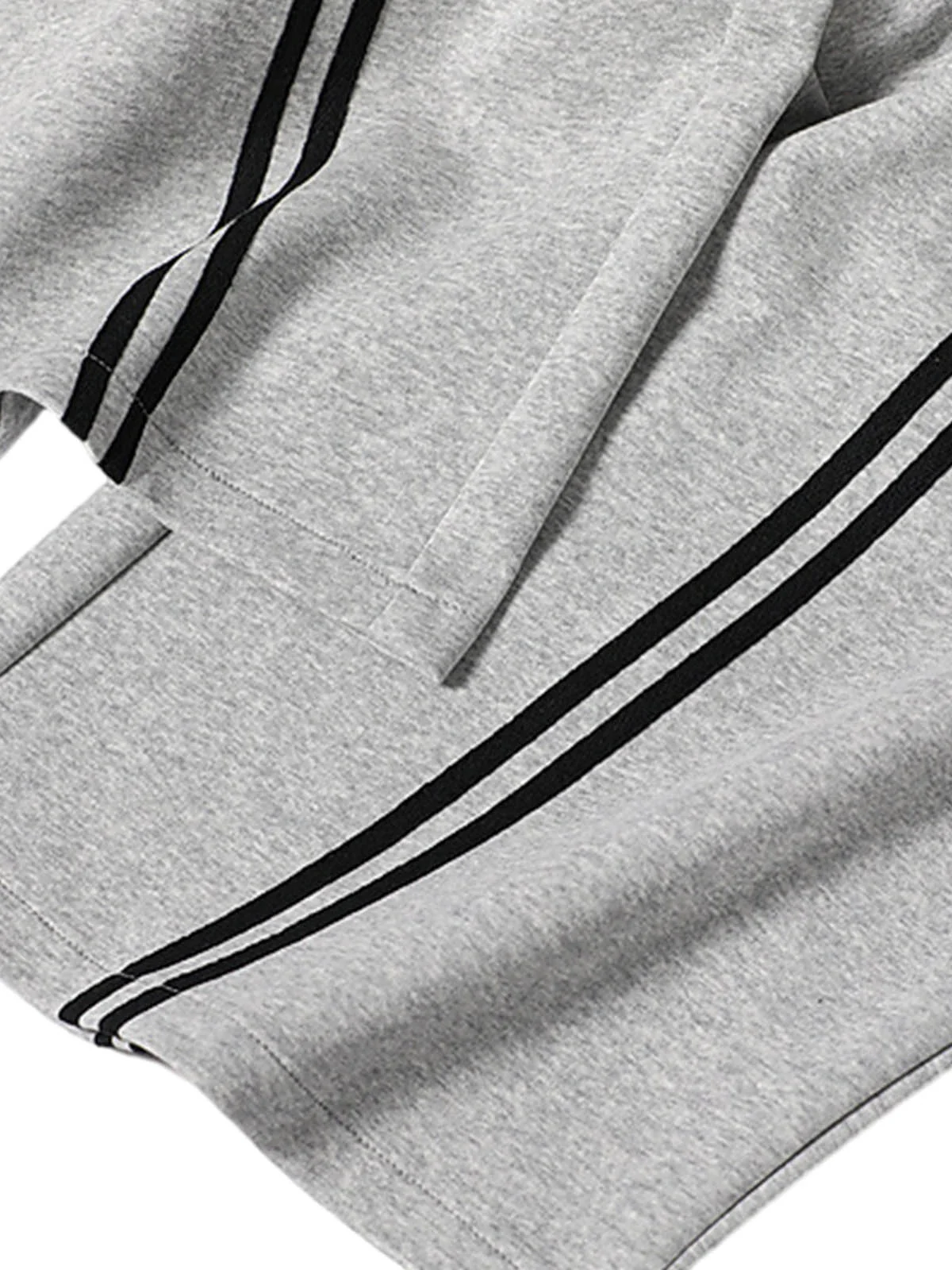 Web Stitching Letter Print Drawstring Barrel Pants