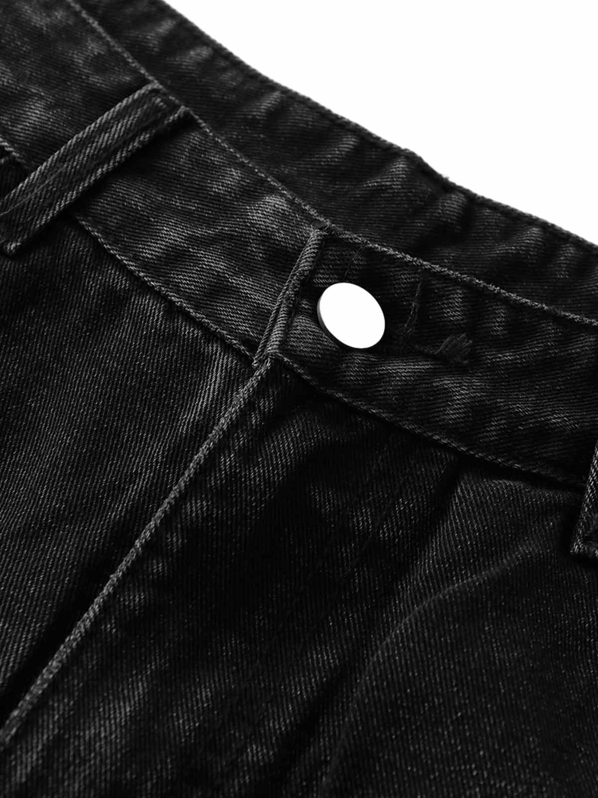 Retro Ripped Contrast Plaid Denim Shorts