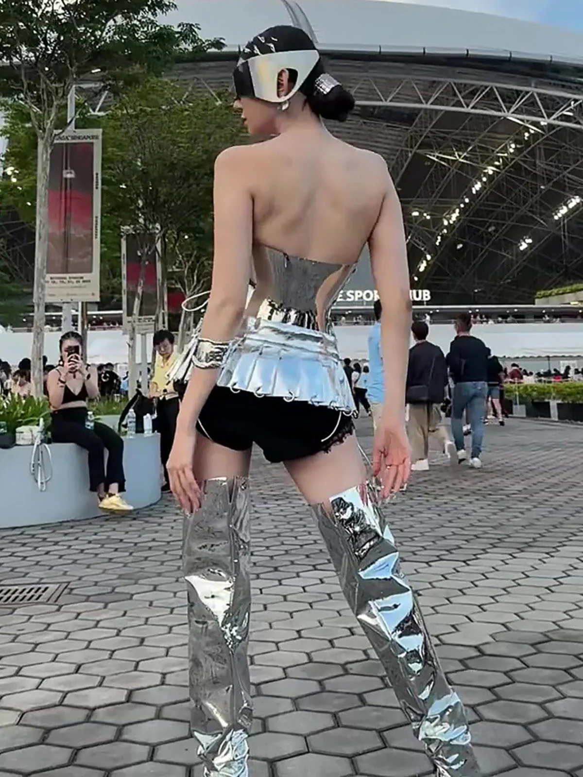 Punk Ear-Hook Integrated Sunglasses