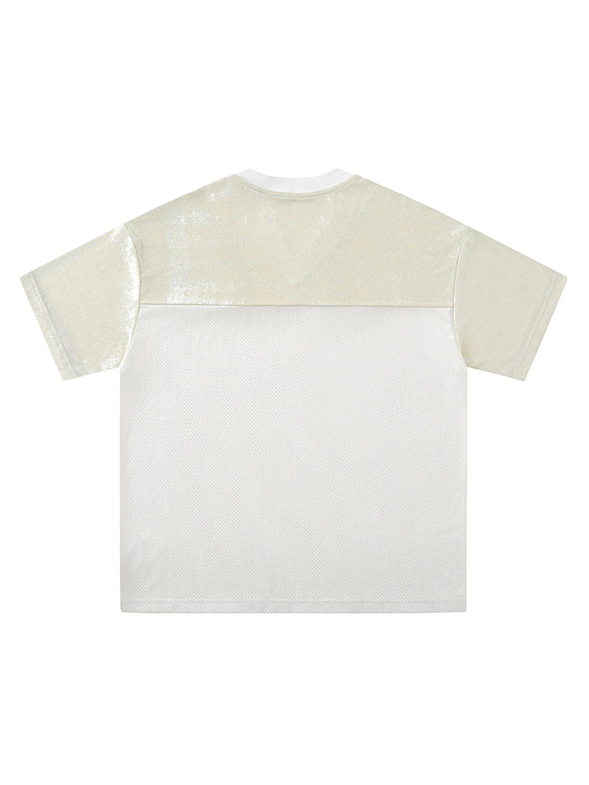 Street Stitching Mesh Character Print T-shirt
