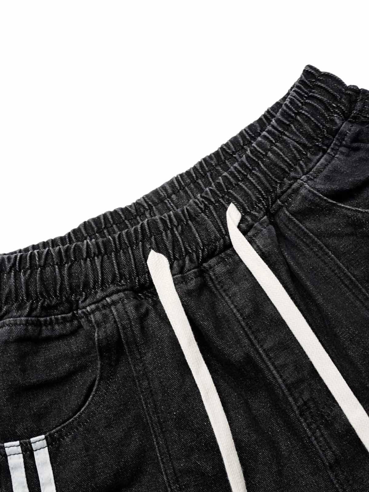 Washed Cargo Denim Shorts