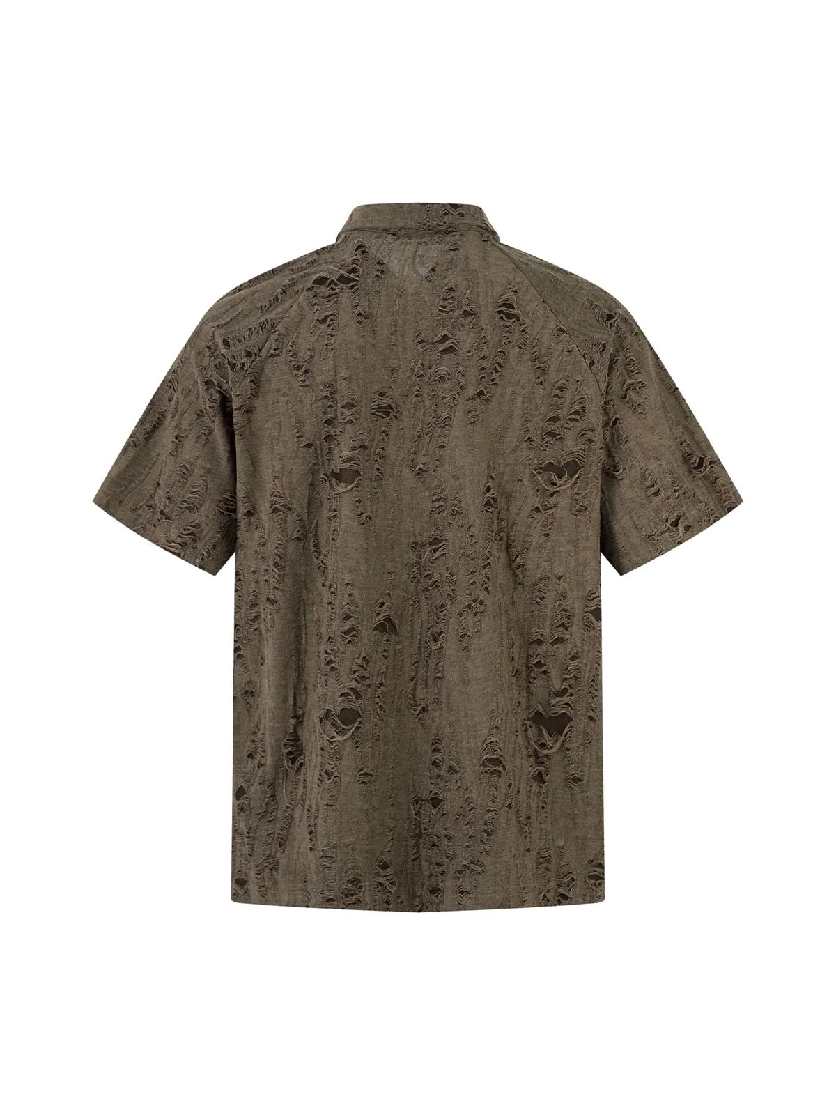 Distressed Ripped Short Sleeve Shirt