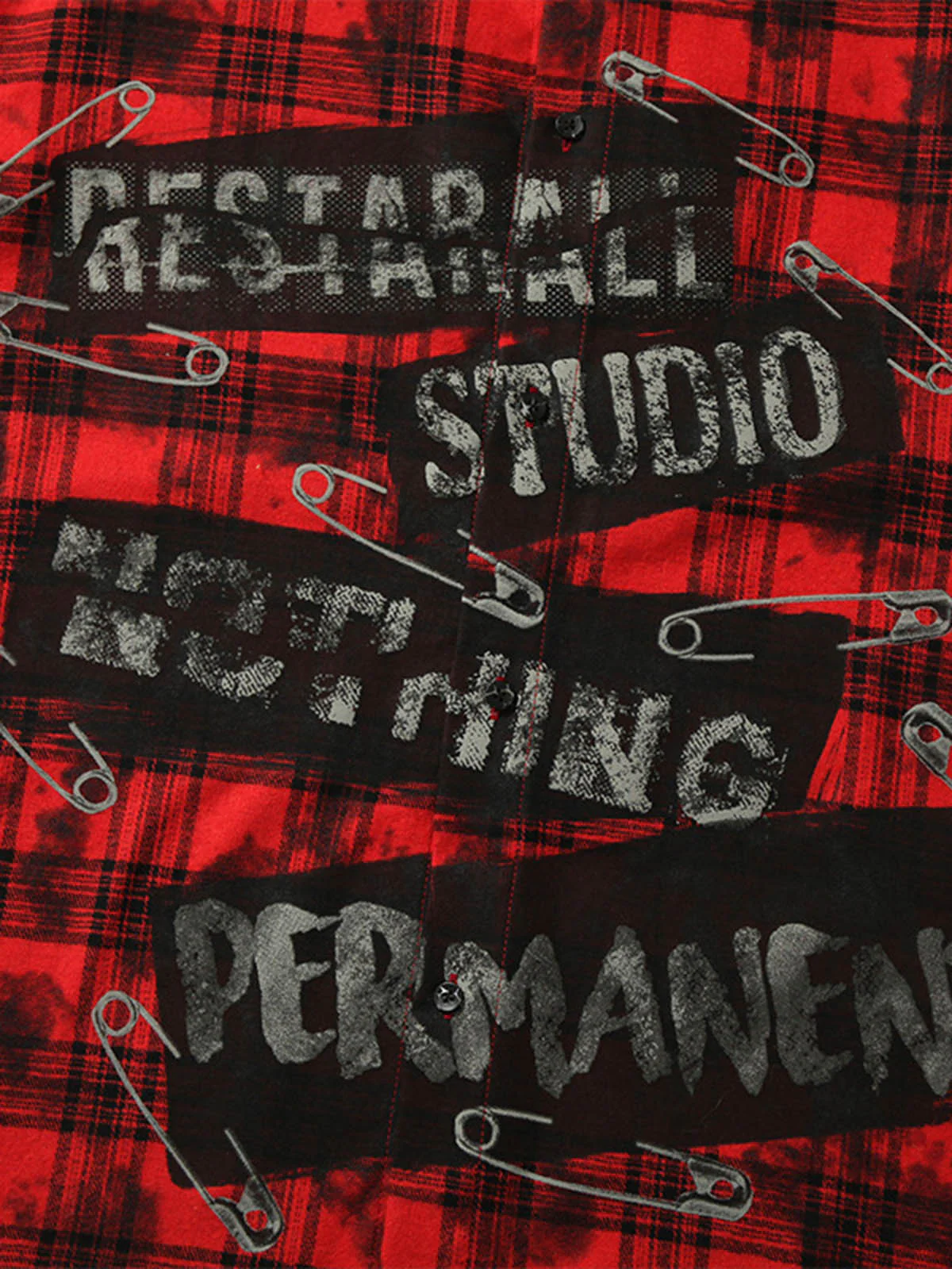 Street Creative Pin Print Plaid Shirt