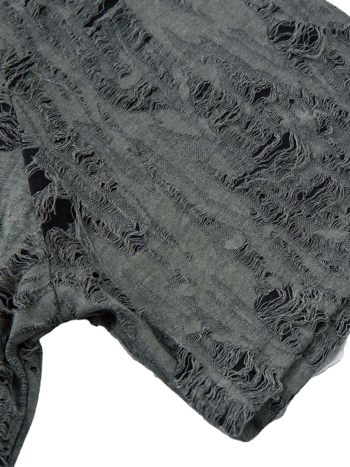 Distressed Ripped Short Sleeve Shirt